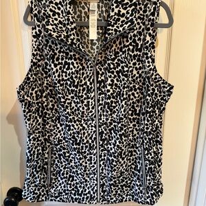 Chico's Black and White Animal Print Vest